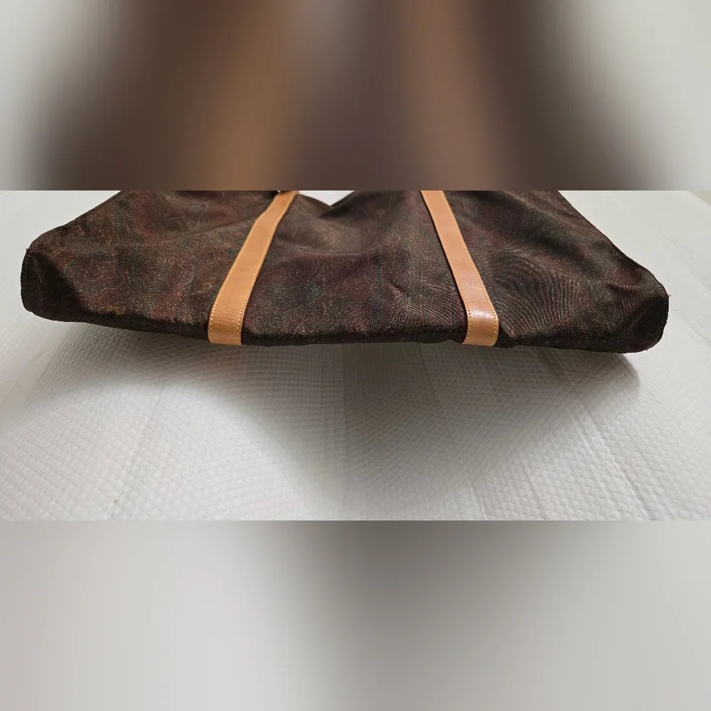 EUC ETRO Tote Paisley with Brown Leather handles - Picture 6 of 8